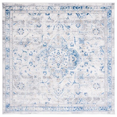 Safavieh 6 ft. 7 in. x 6 ft. 7 in. Shivan Square Power Loomed Rug Ivory & Blue SHV136M-7SQ